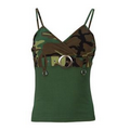 Women's Woodland Camouflage 2-Tone Tank Top w/ Spaghetti Straps